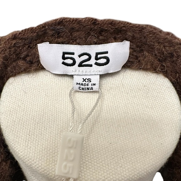 525 AMERICAN Sweater Coat Belt Brown Toasted Almond Knit Women Size XS $179 MSRP - Picture 7 of 11